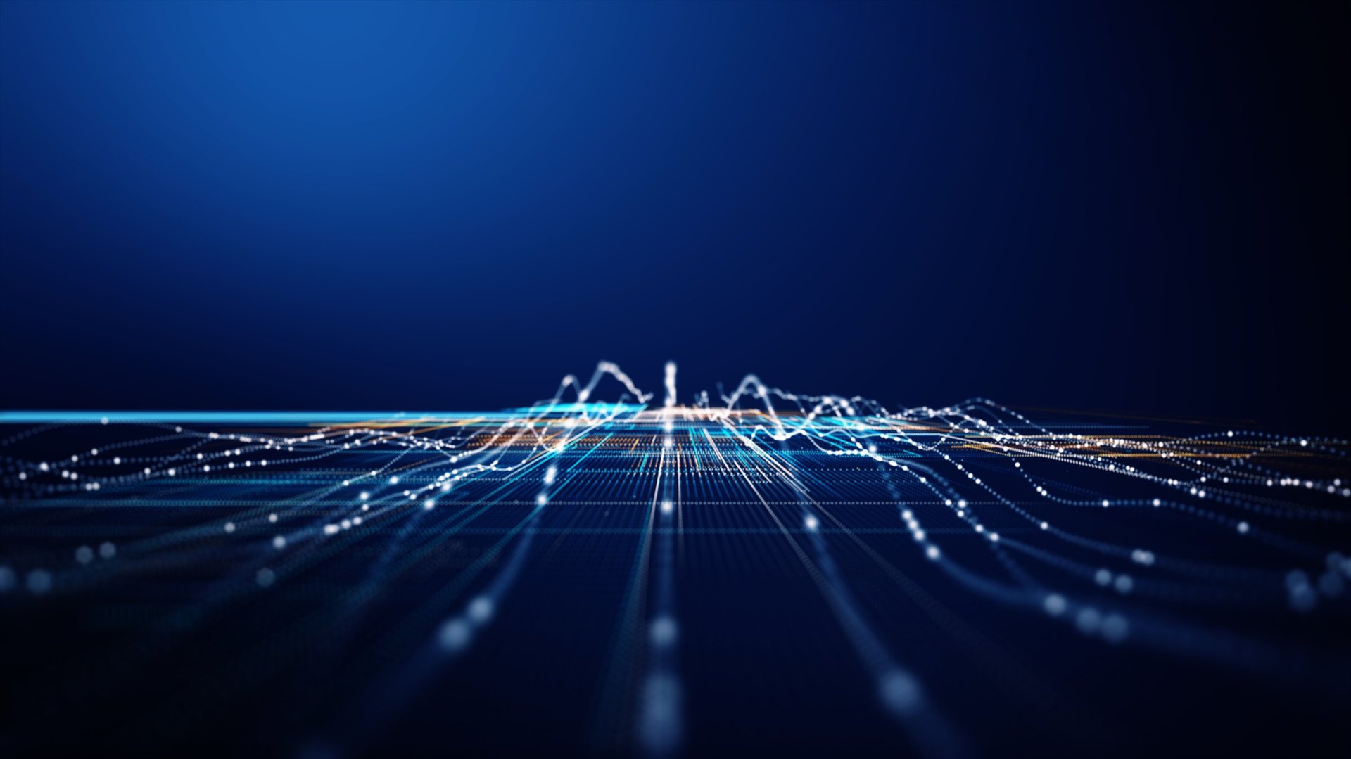 Abstract 3D digital grid with dynamic data lines