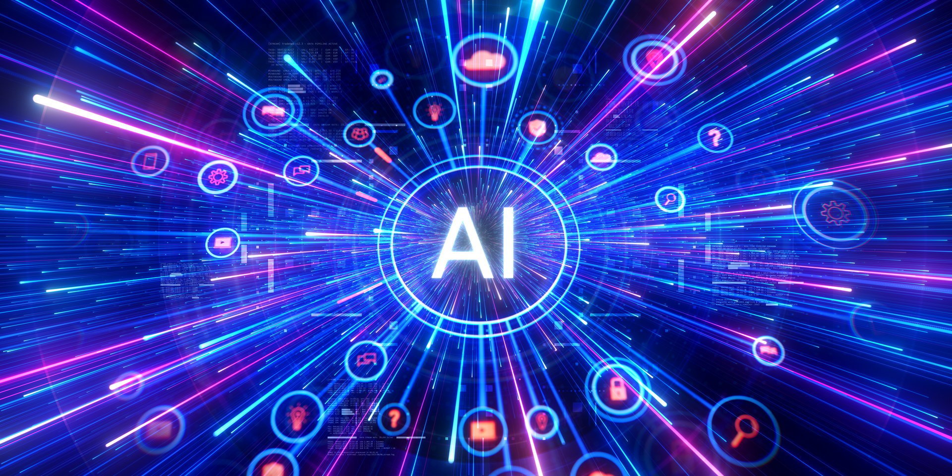 Artificial intelligence and machine learning concept